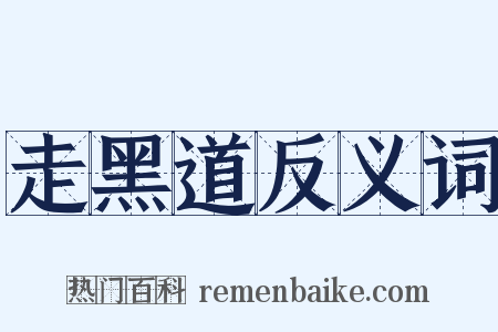 走黑道反义词是什么意思的图片